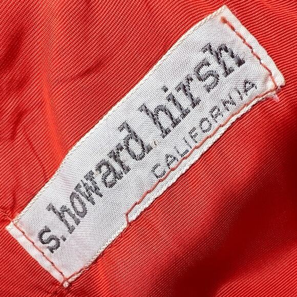 Howard Hirsh California 1950s Red Orange Chiffon Party Dress XS/S Full Skirt - Picture 6 of 11